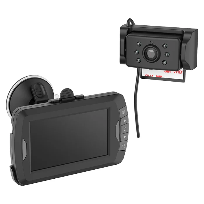 Kit de cámara de marcha atrás con pantalla de 4,3" inalámbrico 12/24V