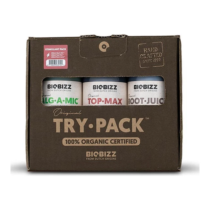BioBizz Try Pack Stimulant – Pack Estimulador Orgánico con Root Juice, Alg-A-Mic y Top Max