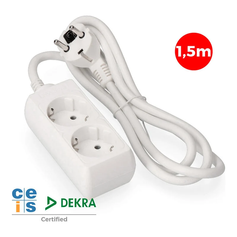 EDM Base Enchufe Múltiple Schuko – Ladrón de Enchufes con Tierra para Instalación en Cultivo