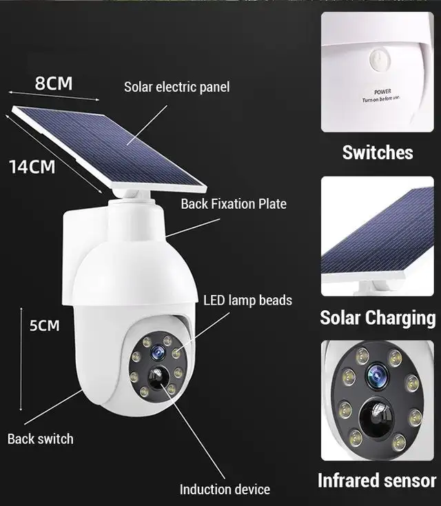 Solar Powered Motion Sensor Smart Rainproof Dummy Camera