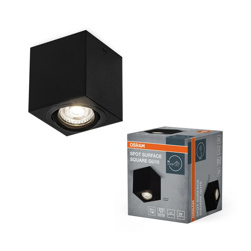 Foco de techo OSRAM Spot Surface Square de 80 x 80 mm, negro, GU10