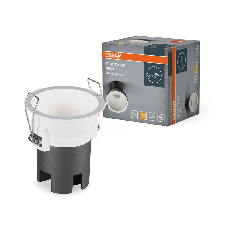 OSRAM SPOT TWIST Downlight Ø 70mm, blanco, 5W, 400lm, 830 WT