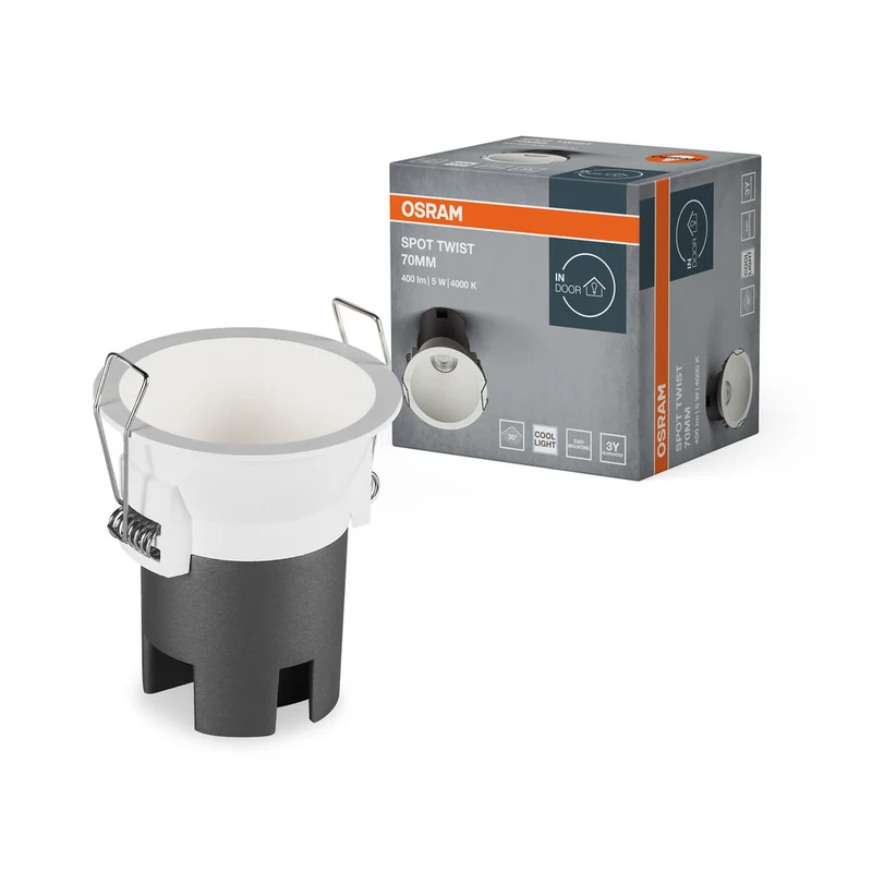 Foco empotrable OSRAM SPOT TWIST, Ø 70 mm, blanco, 5 W, 400 lm, 840 W