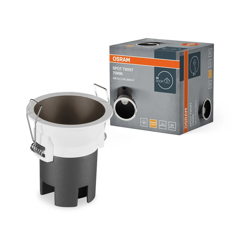 Foco empotrable OSRAM SPOT TWIST Ø 70 mm, negro, 5 W, 400 lm, 830 WT