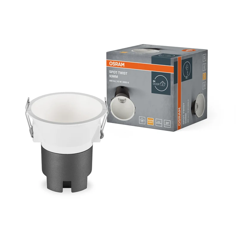 Foco empotrable OSRAM SPOT TWIST Ø 93 mm, blanco, 10 W, 800 lm, 830 WT
