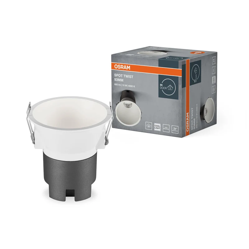 OSRAM SPOT TWIST Ø 93mm downlight, blanco, 10W, 800lm, 840 WT