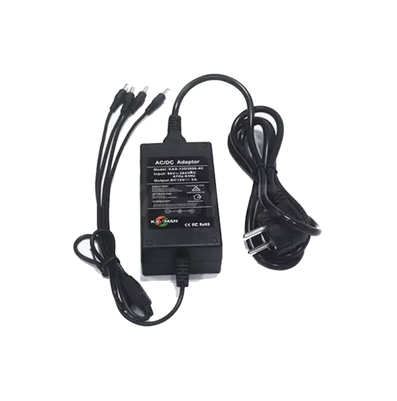 Kit de adaptador de corriente 4 canales 12VDC 5A Marca: FOLKSAFE