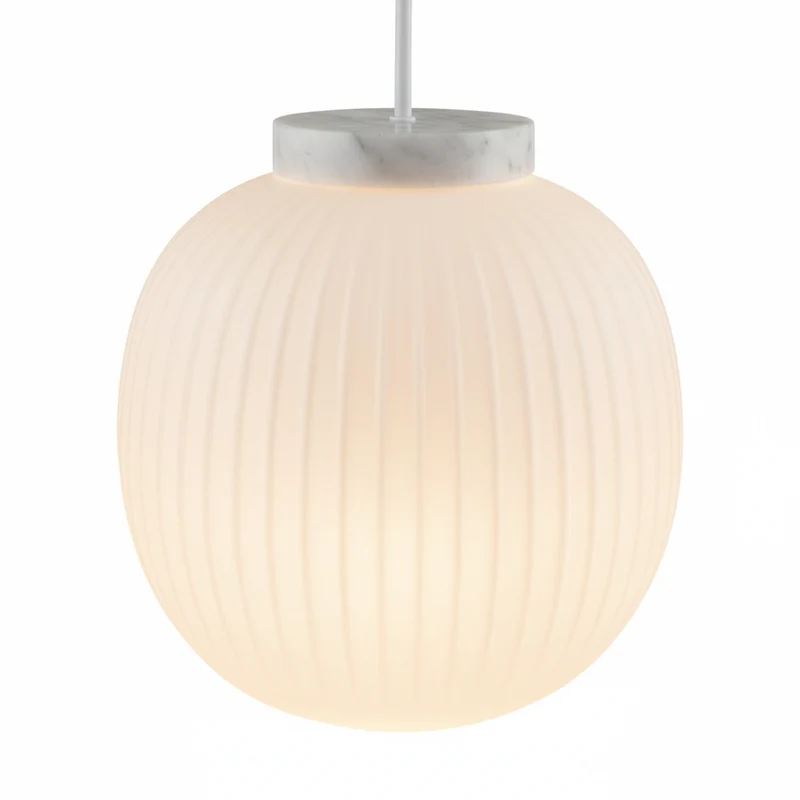 Lámpara colgante de mármol con farol de cristal OSRAM DECOR E27