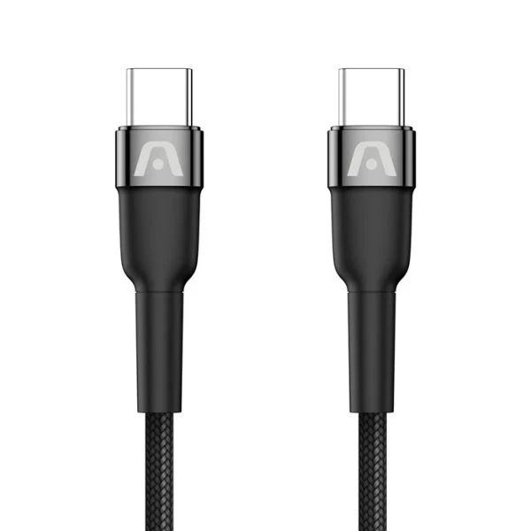 Cable de Carga Argom Dura Speed Type-C a Type-C 3A/65W, Nylon Trenzado, 3m, Negro ARG-CB-0048BK
