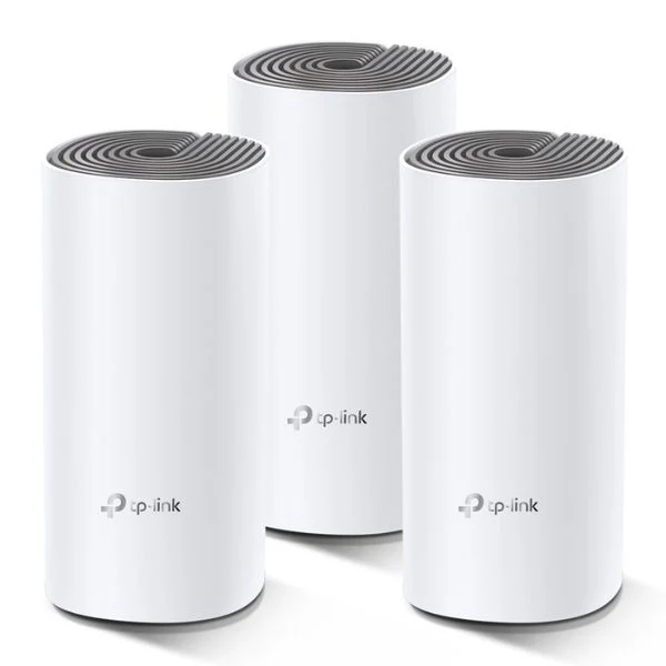 Sistema Wi-Fi Mesh TP-Link Deco E4 (Paquete de 3) Cobertura 370m², 1167 Mbps, Controles Parentales Avanzados