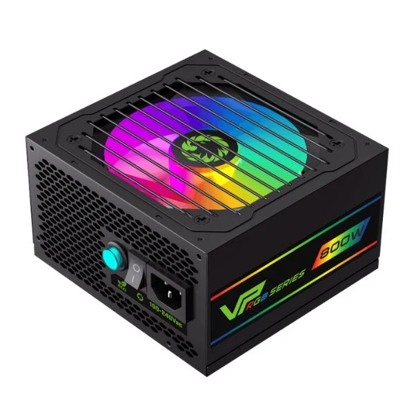 Fuente de Poder GameMax 800W VP-800 RGB ATX APFC / 80+ Bronze / Semi-Modular / 100-240V / Color Negro