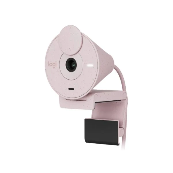 Webcam Logitech Brio 300 FHD 1980x1080, Foco Fijo, Mic-Integrado, USB-C, Rosado