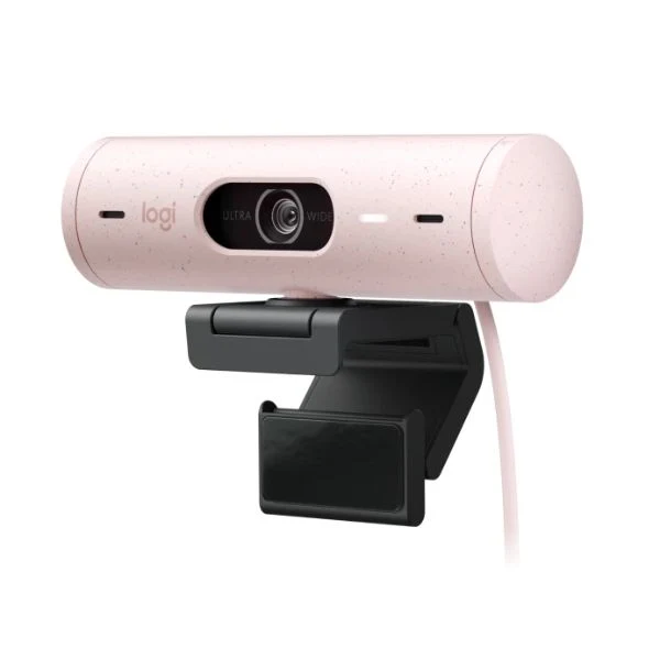 Webcam Logitech BRIO 500 Full HD 1080P Enfoque Automático Micrófono Integrado USB-C Rosado