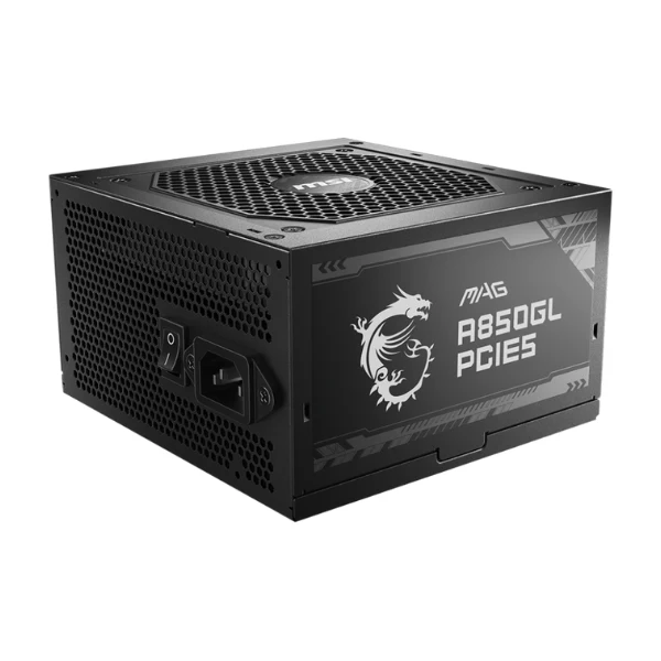 Fuente de Poder MSI MAG A850GL PCIE5 - 850W - 80 PLUS Gold - Full Modular - ATX 3.0 - PCIe 5.0 - Negra - 306-7ZP8A23-CE0