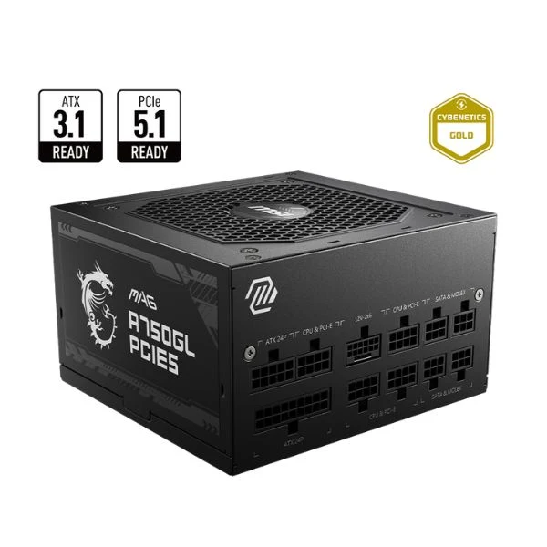 Fuente de Poder MSI MAG A750GL - 750W - 80 PLUS Gold - Modular