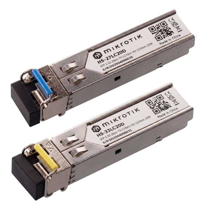 Accesorios de Redes MikroTik HS-2733LC20D 2.5G Single-Mode SFP Transceiver (Pair)