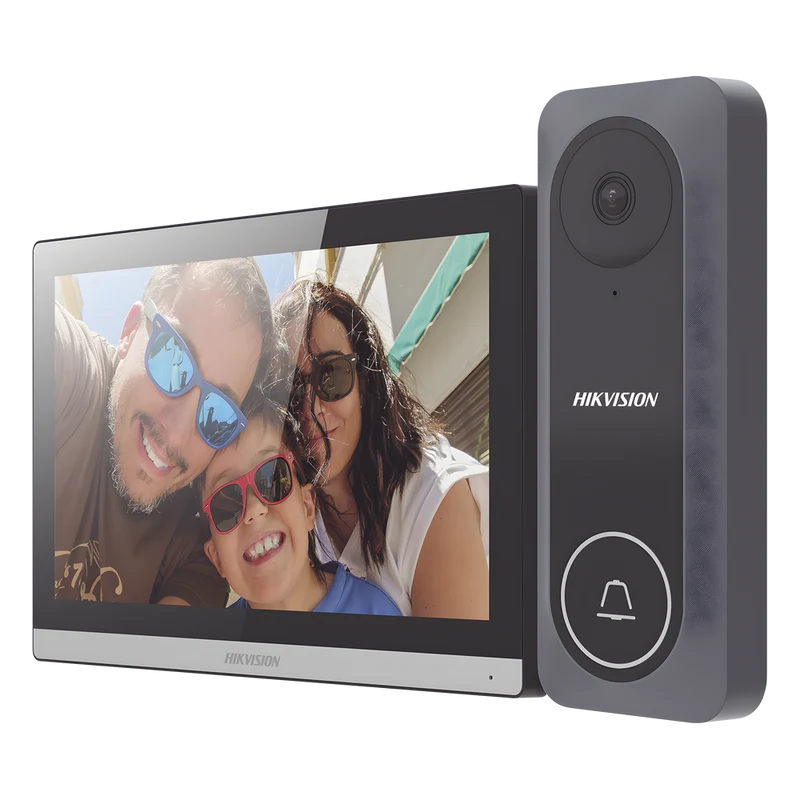 Kit de Videoportero Hikvision - Frente de Calle para Exterior de Policarbonato - 720p (1 Megapíxel )130° de Visión (Gran Angular) - DS-KIS312-P