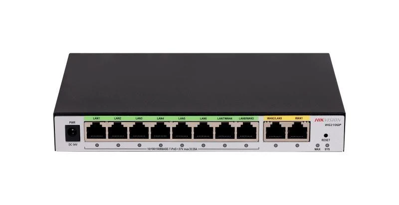 Router Hikvision - Inalámbrico WISP - Hasta 1200 Mbps - Doble Banda AC (2.4 GHz y 5 GHz) - 4 Puertos 10 - DS-3WG210GP-SI