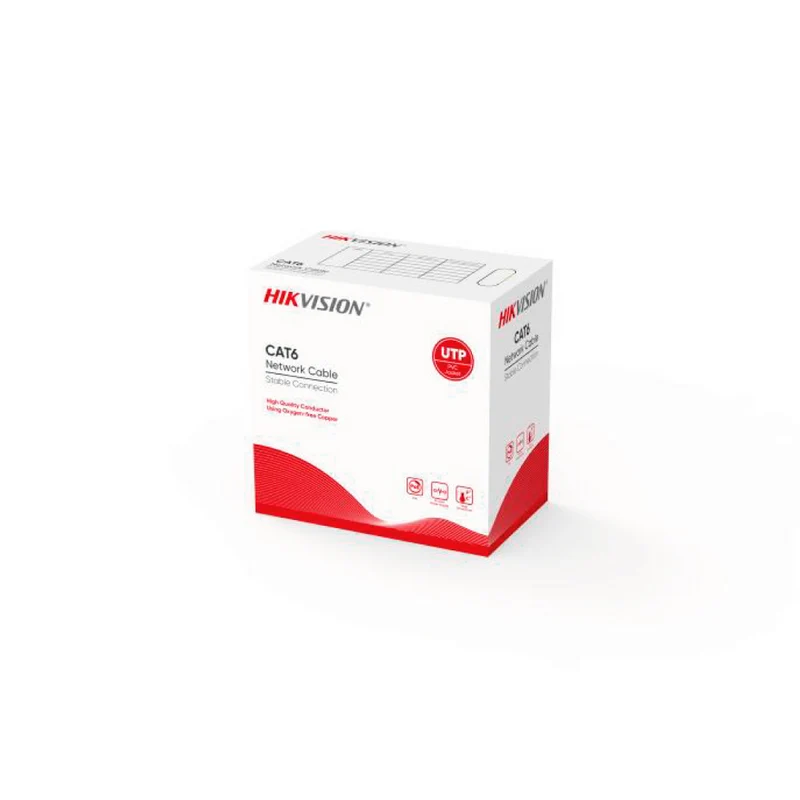 Jack RJ45 Hikvision - Bobina de Cable UTP - 305 Mts - Cat 6 - Color Blanco - DS1LN6UEWPLUG