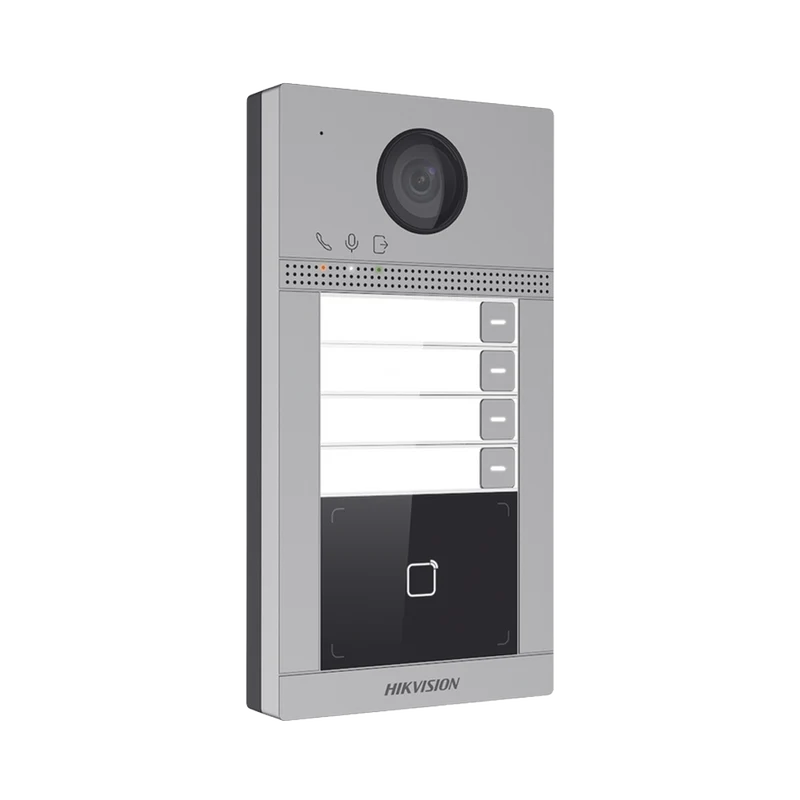 Videoportero Hikvision - Soporta 4 Departamentos - PoE Estandar - Interfaz Web para configuración - 2 puertas - DS-KV8413-WME1(C)