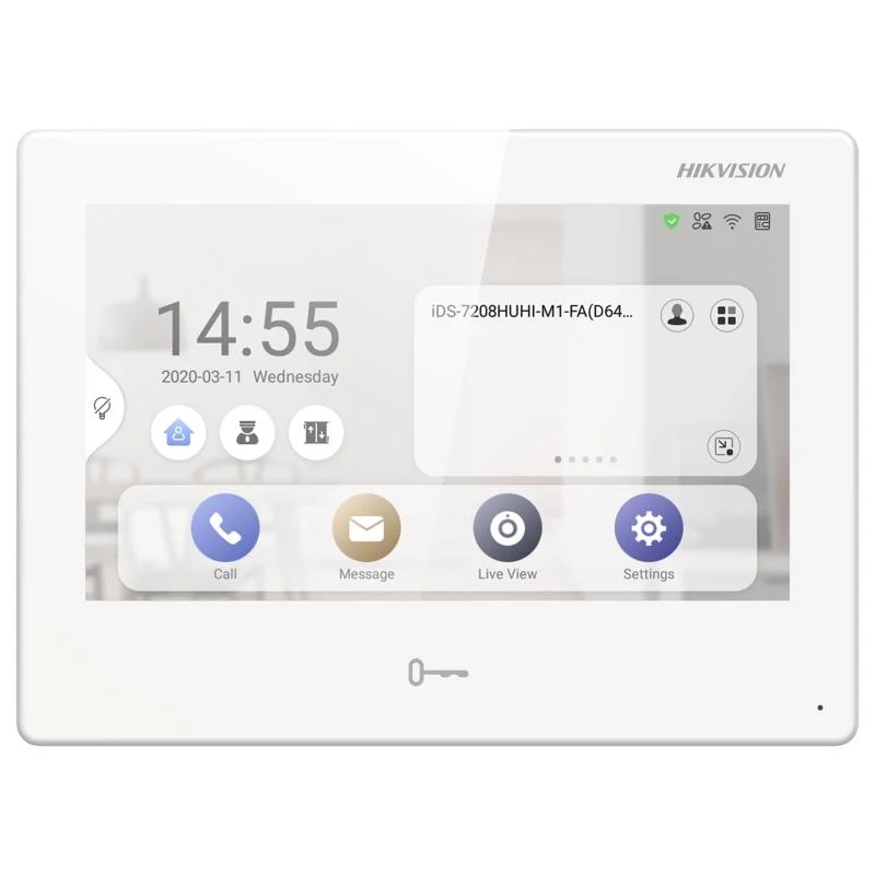 Videoportero Hikvision - Monitor Touch IP - Android 7" - Centro de Administración - Vídeo en Vivo - DS-KH9310-WTE1