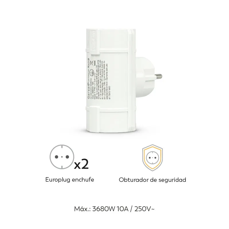 Adaptador De Enchufe Doble Lateral
