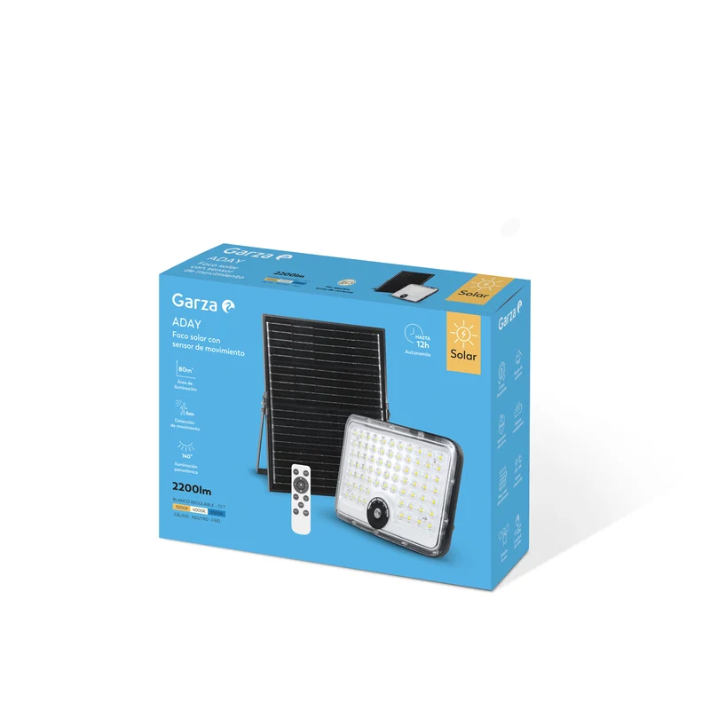 Proyector solar Aday placa desplazada sensor de movimiento