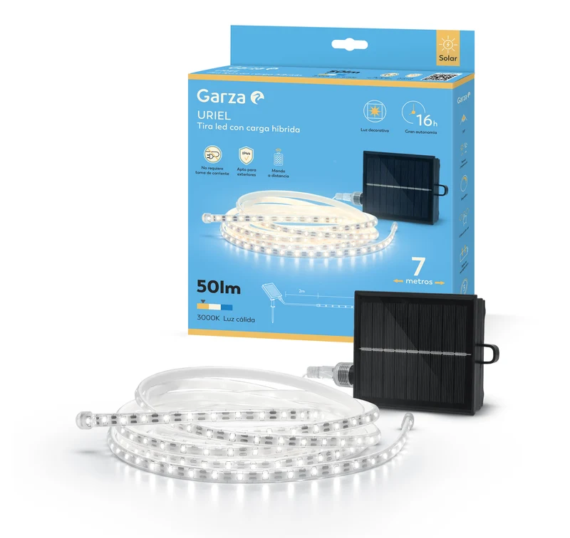 Tira LED con placa solar Uriel