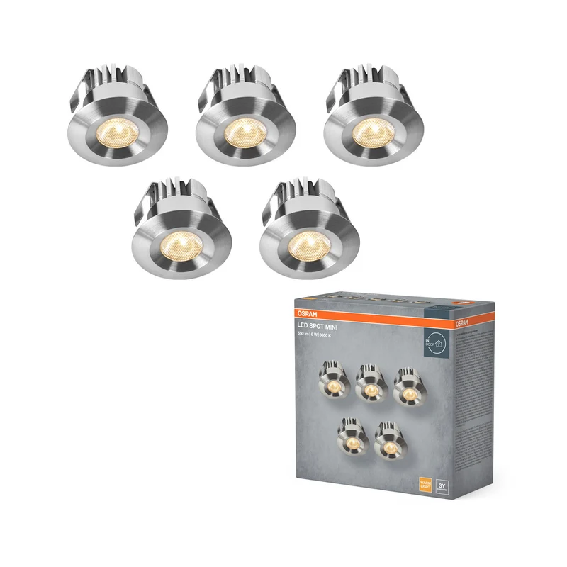 Foco empotrable OSRAM LED Mini Spot Set 6W 120° Níquel satinado ⌀30 mm