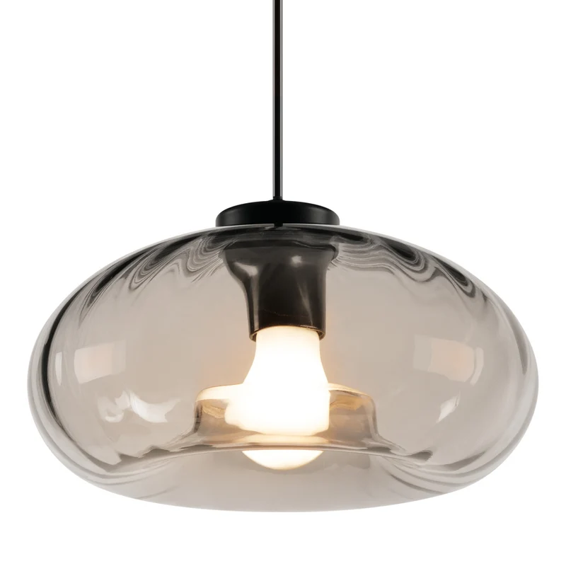 Lámpara colgante de cristal ahumado OSRAM DECOR E27 negra