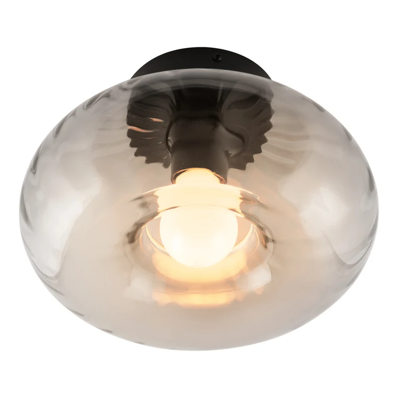 Lámpara de techo OSRAM DECOR de cristal ahumado E27 negra