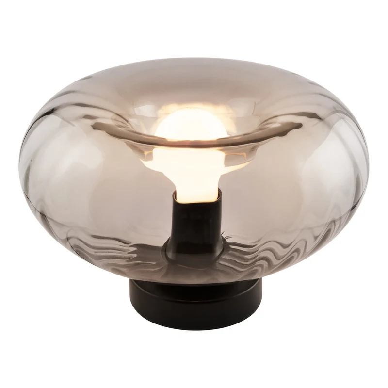 Lámpara de mesa OSRAM DECOR de cristal ahumado E27 negra