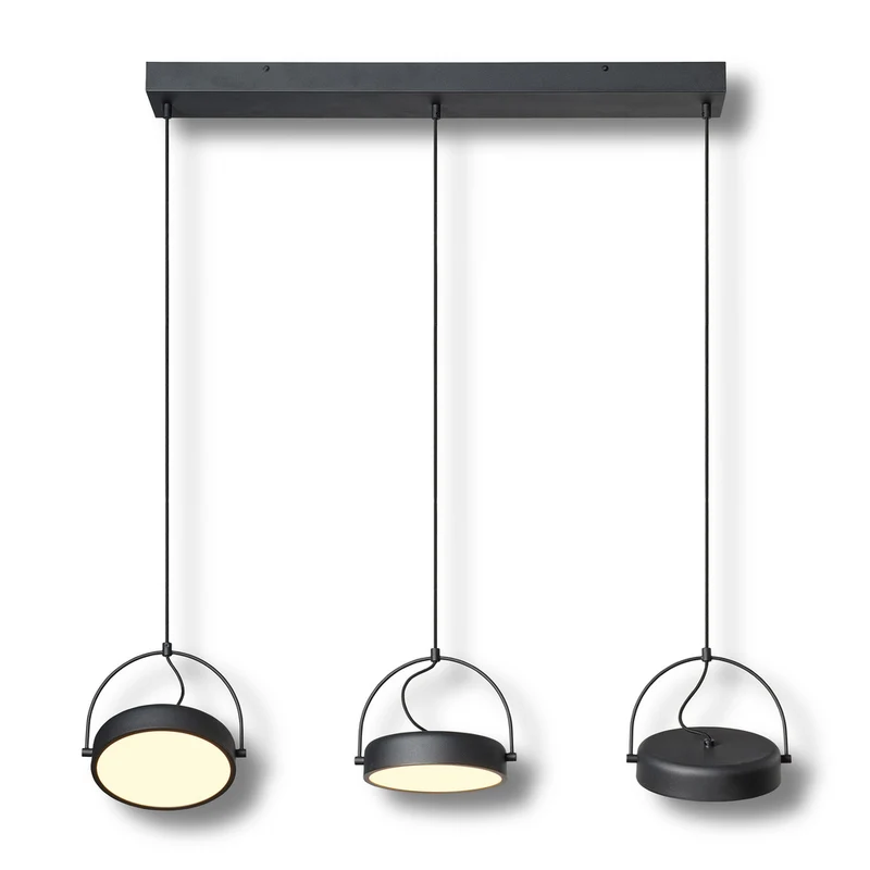Lámpara colgante OSRAM DECOR Puck 3x 36W Negra