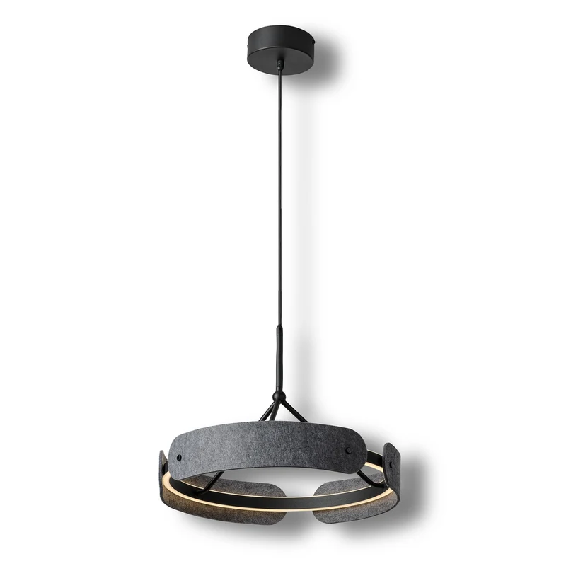 Lámpara colgante OSRAM DECOR Curve de fieltro, 33 W, 830 gris oscuro
