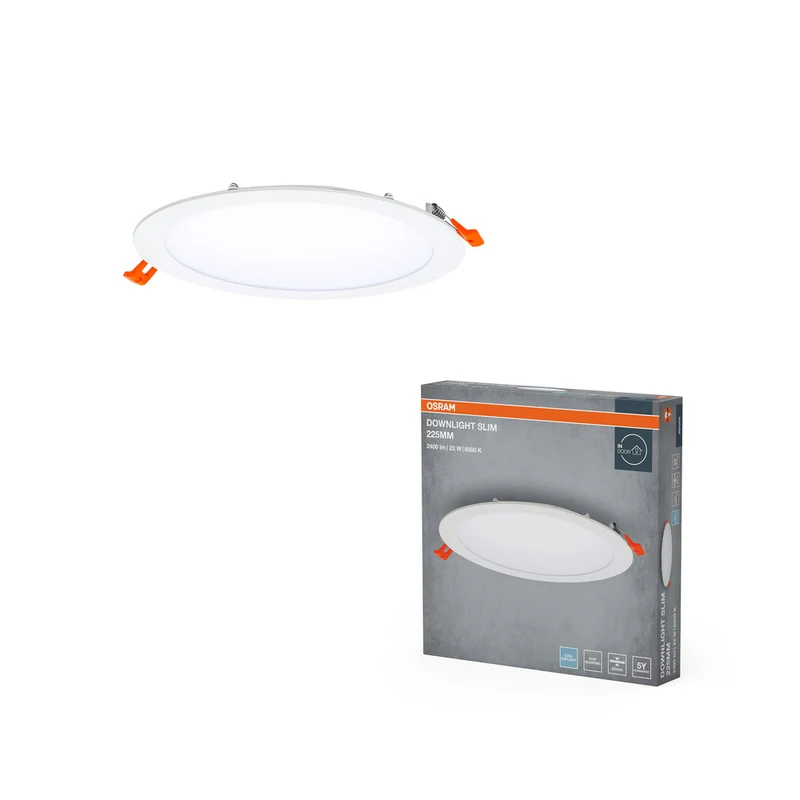 Lámpara de techo LED OSRAM RECESS SLIM DOWNLIGHT, Ø 225 mm, 220…240 V, 22 W/6500 K, blanco frío