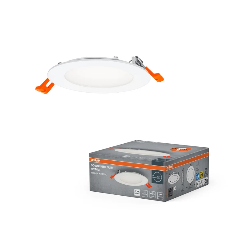 Lámpara de techo LED OSRAM RECESS SLIM DOWNLIGHT, Ø 120 mm, 220…240 V, 8 W/4000 K, blanco frío