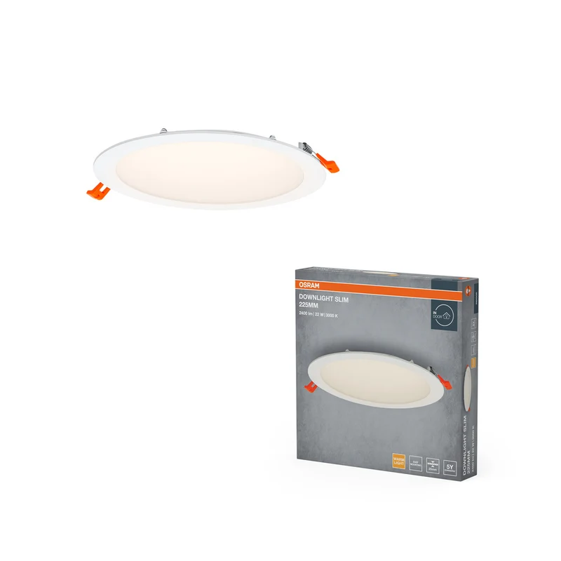 Lámpara de techo LED OSRAM RECESS SLIM DOWNLIGHT, Ø 225 mm, 220…240 V, 22 W / 3000 K blanco cálido