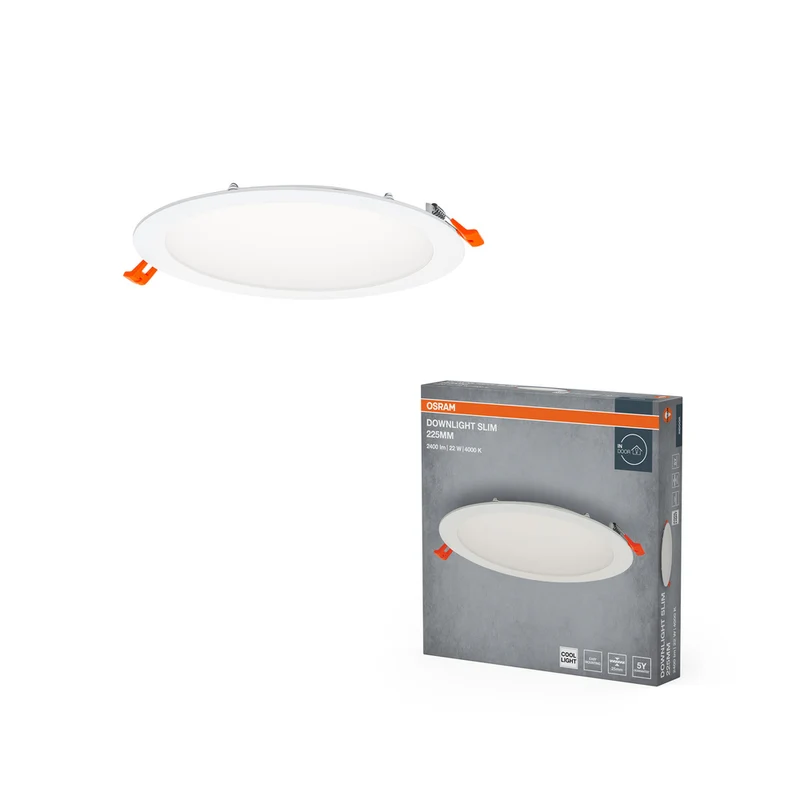 Lámpara de techo LED OSRAM RECESS SLIM DOWNLIGHT, Ø 225 mm, 220…240 V, 22 W/4000 K, blanco frío