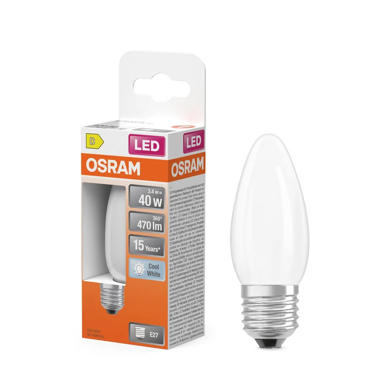OSRAM LED STAR RETROFIT mate CLB sin atenuación 4W E27 470LM, E27