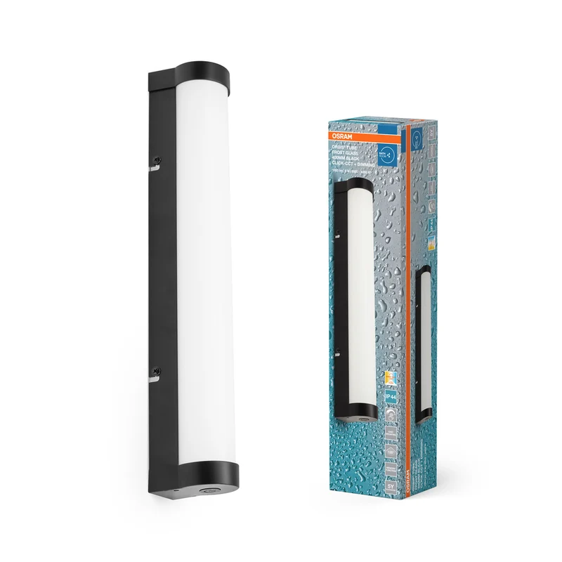 Espejo de baño/aplique OSRAM ORBIS Tube, vidrio esmerilado, 9 W, 40 cm, color negro
