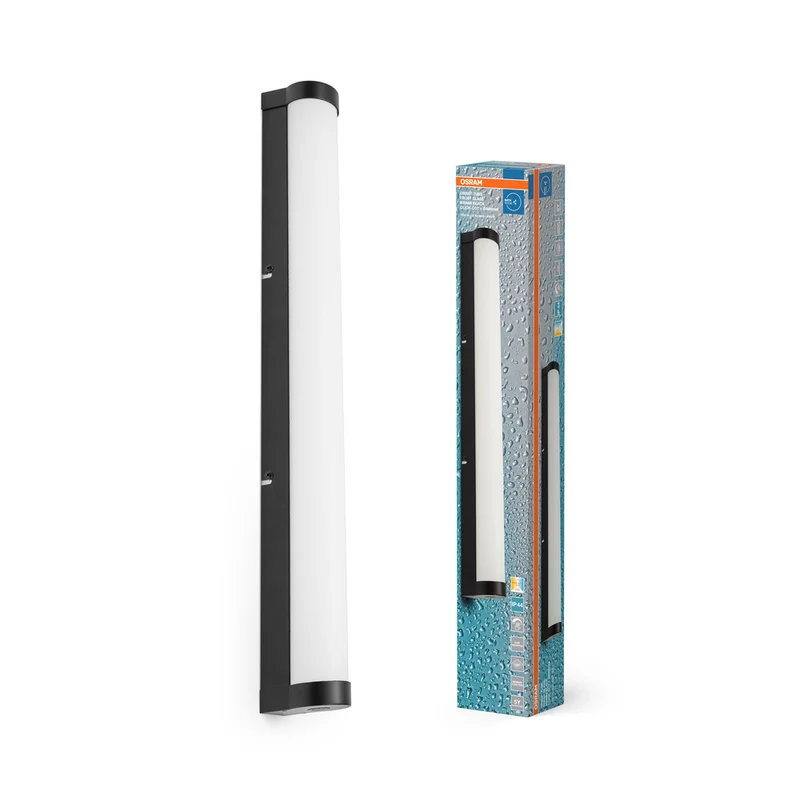 Espejo de baño/aplique OSRAM ORBIS Tube, vidrio esmerilado, 12 W, 60 cm, color negro