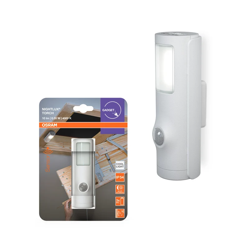 OSRAM NIGHTLUX® Torch White, luz nocturna portátil con sensor de movimiento, blanca
