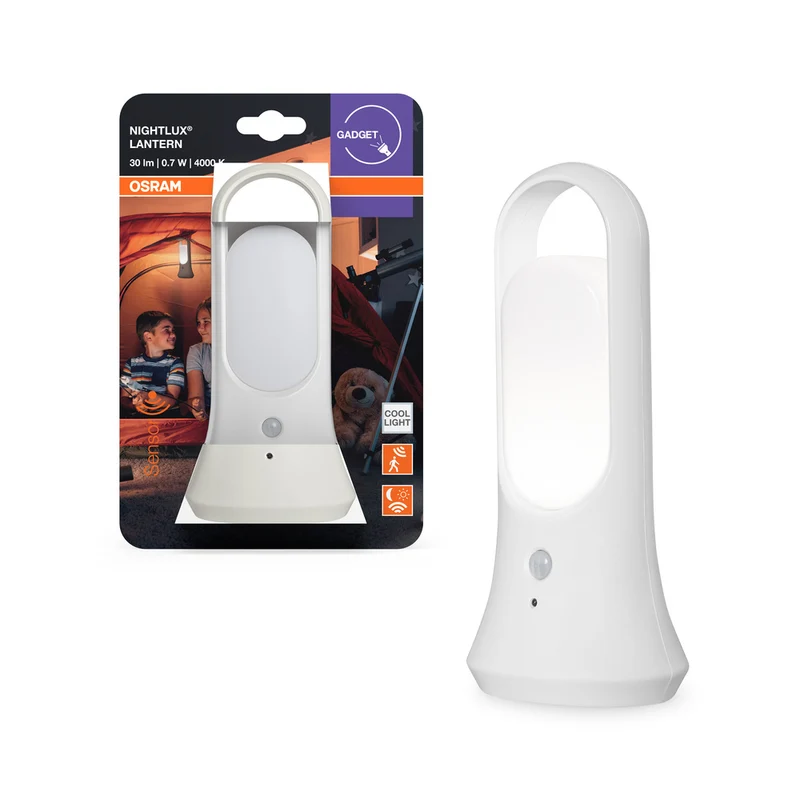 OSRAM NIGHTLUX Linterna móvil LED de noche con sensor de batería de 0,65 W/4000 K, blanco frío