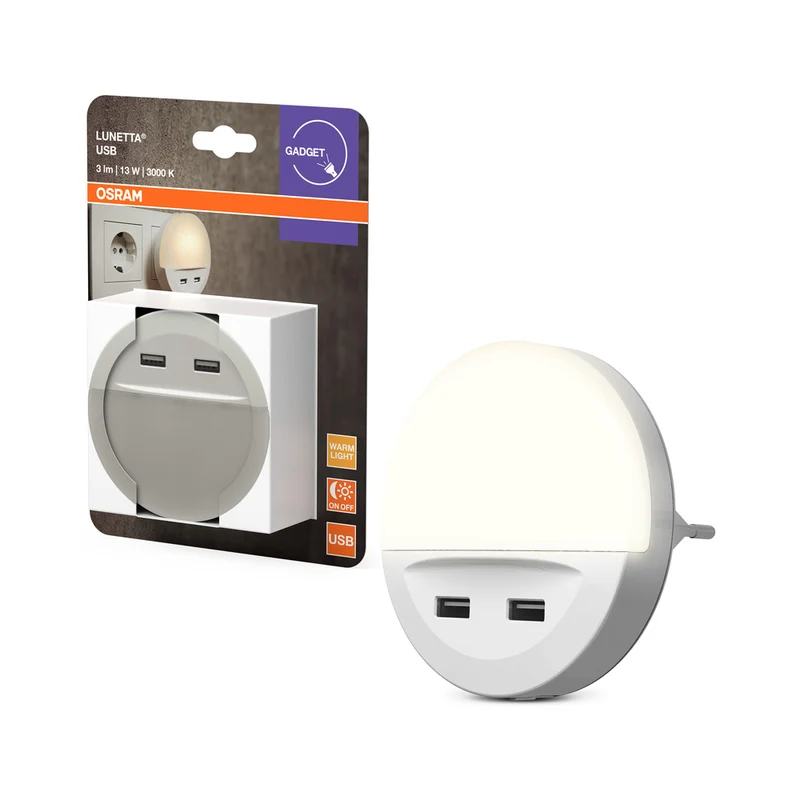 Luz nocturna LED USB OSRAM LUNETTA® blanca de 13 W