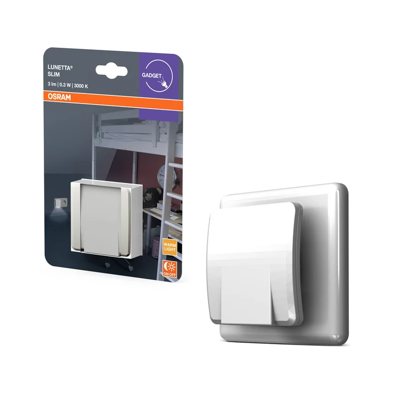 OSRAM LUNETTA® Lámpara de noche delgada con sensor LED para enchufe 0,30 W / 3000 K Blanco cálido