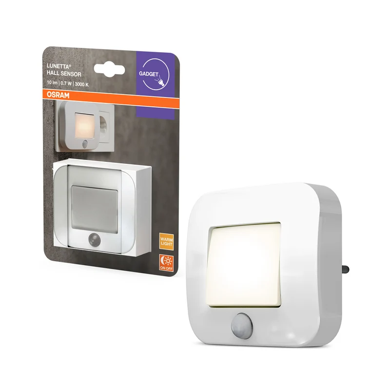 Luz nocturna LED OSRAM, luz interior, blanco cálido, sensor de movimiento integrado, sensor Lunetta Hall