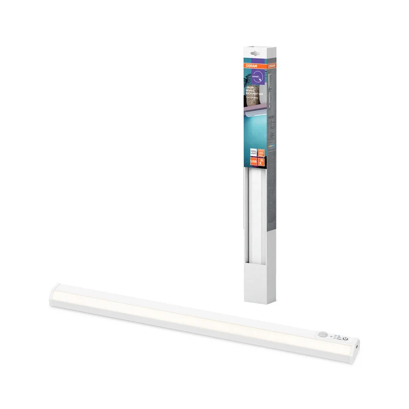 OSRAM LINEAR LED MOBILE BACKLIGHT USB 45cm Lámpara para debajo de muebles, funciona con pilas, recargable, sensor, 1W / 4000K blanco frío