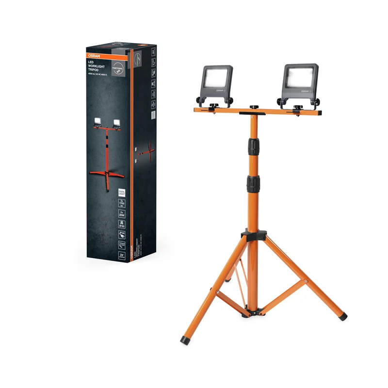 Luz de trabajo LED OSRAM para aplicaciones en exteriores, trípode, luz de trabajo LED, 2 x 20 W