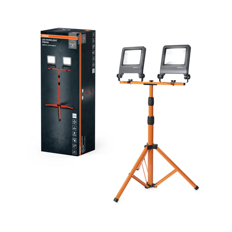 Foco de construcción LED OSRAM para aplicaciones exteriores, trípode, luz de trabajo LED, 2 x 50 W