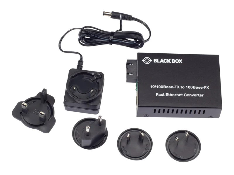 Convertidor de Medios Black Box Pure Networking Copper to Fiber Media Converter 10/100BASE-TX to 100BASE-FX